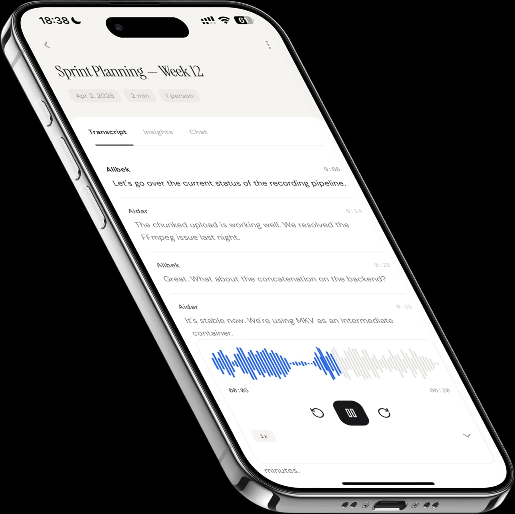 Scribal — meeting transcript with audio playback